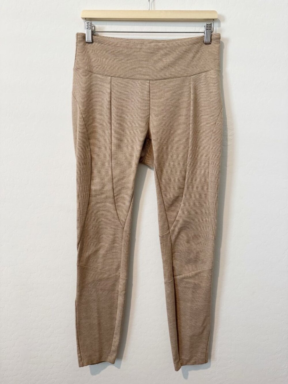Prana Moto Leggings Size Large Khaki Heather Ponte Knit Pull On Pants Outdoors